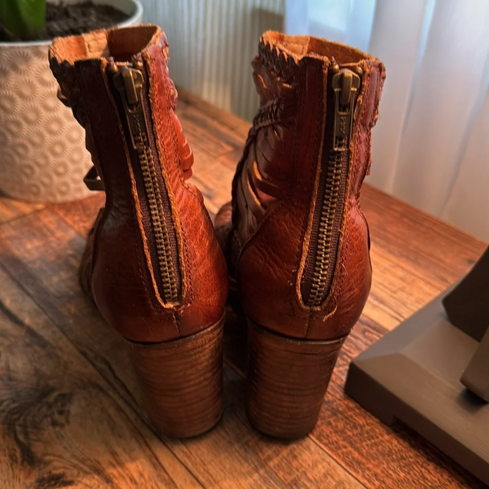 Free Bird Bela Braided Brown Women's Open-Toe Boots size 8 - Picture 6 of 9